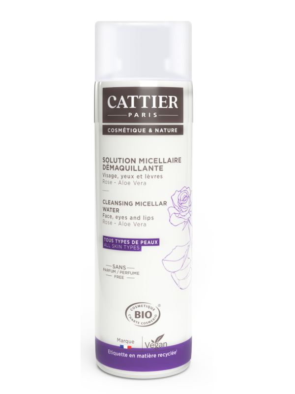 Cattier Perle d'Eau Solution Micellaire Démaquillante Rose Aloe 300ml