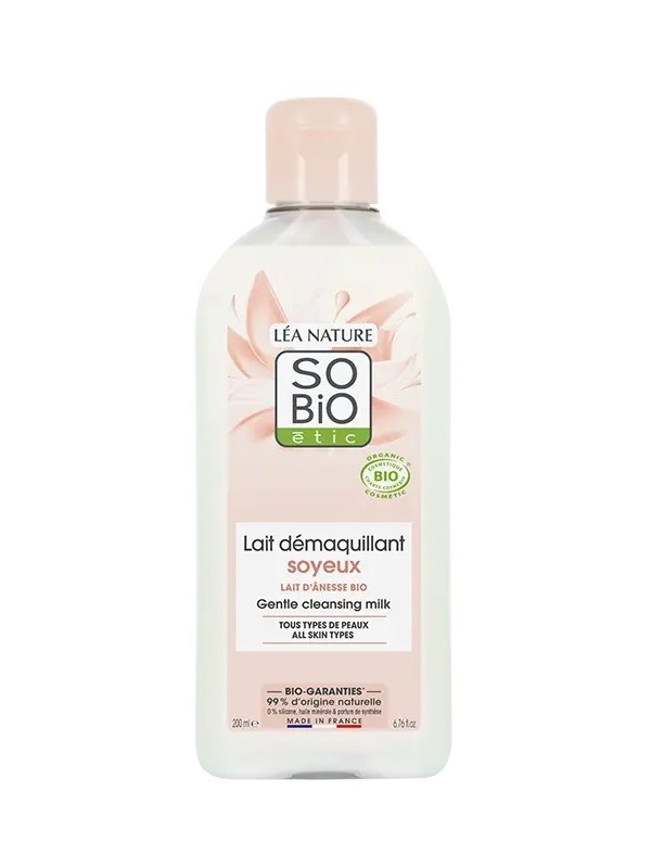 Lait démaquillant au lait d'ânesse bio 200ml So'Bio étic karité aloe vera glycérine Herboristerie de paris