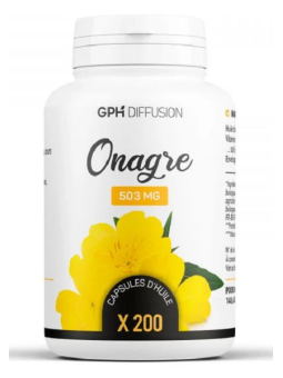 Huile d'Onagre bio 503mg 200 capsules GPH Diffusion acide gamma linolénique Herboristerie de paris