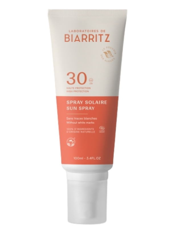 Spray Solaire SPF30 Huile de Coco et Alga Gorria 100ml Alga Maris solaire bio Herboristerie de paris