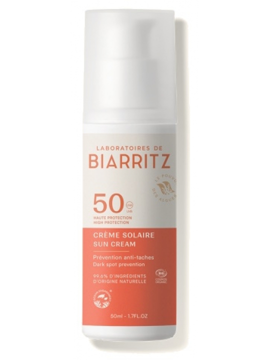 Crème Solaire visage SPF50 50ml Aloé Vera et Alga Gorria Laboratoires De Biarritz