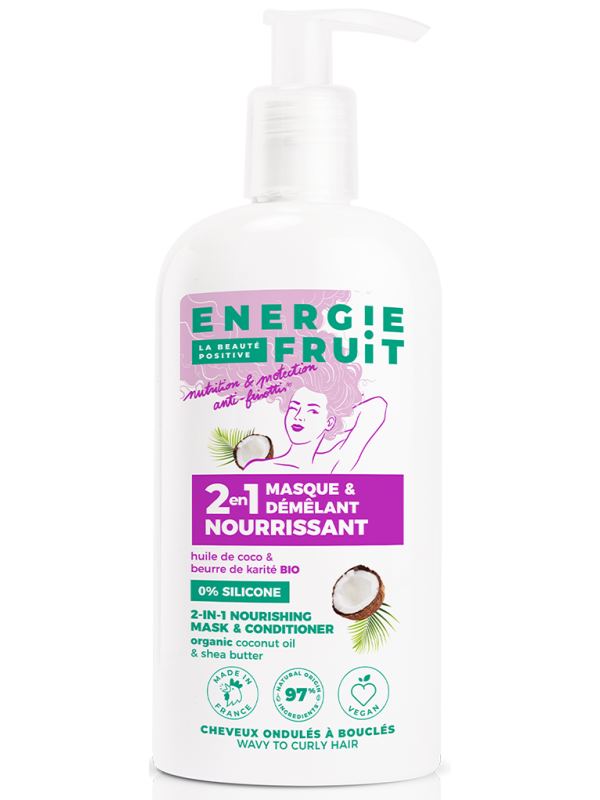 Masque 2 en 1 Cheveux Boucles Coco Karite Bio 300ml Energie Fruit Herboristerie de Paris