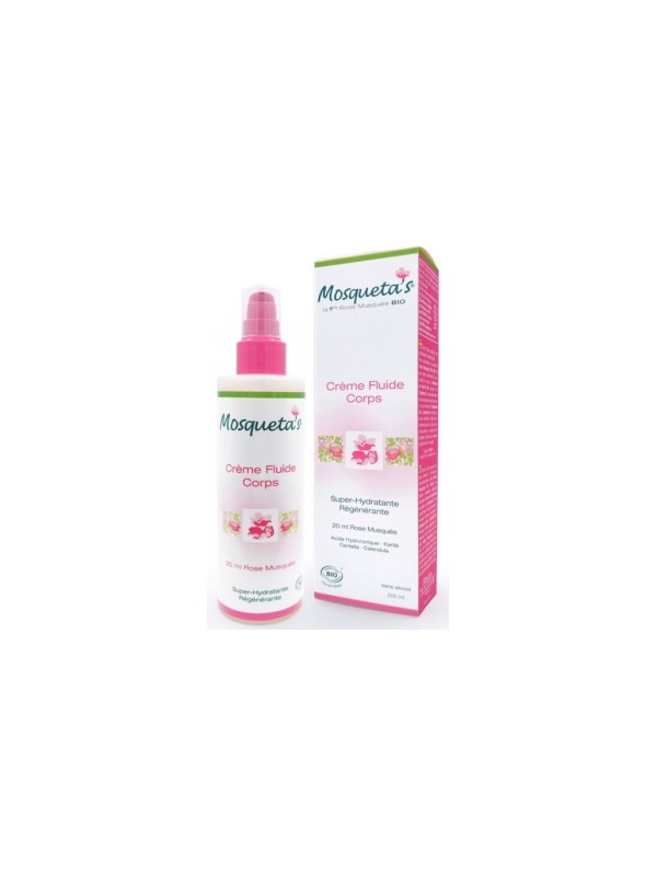 Crème fluide raffermissante, hydratante Rosafluida 200ml Mosqueta's Herboristerie de Paris