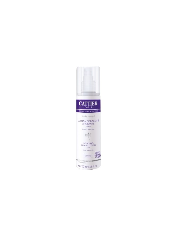 Lotion de beauté apaisante sans alcool Rosée Florale 200ml Cattier Herboristerie de Paris