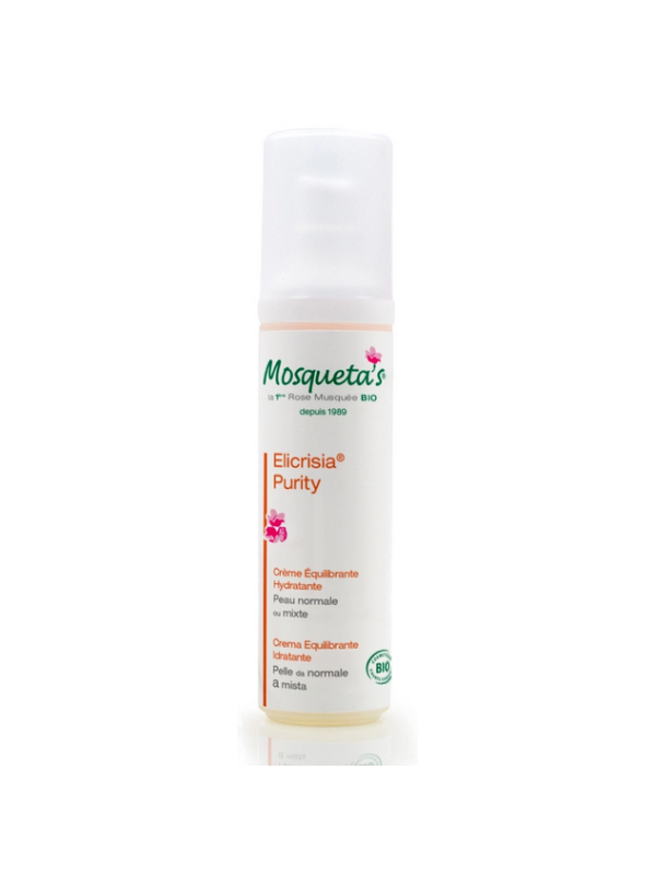 Crème rééquilibrante à l'Hélichryse et à La Rose Musquée Elicrisia Purity 50ml Mosqueta's Herboristerie de Paris