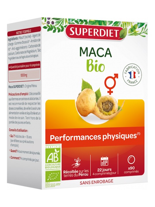 Maca Bio 90 comprimés Super Diet Herboristerie de Paris