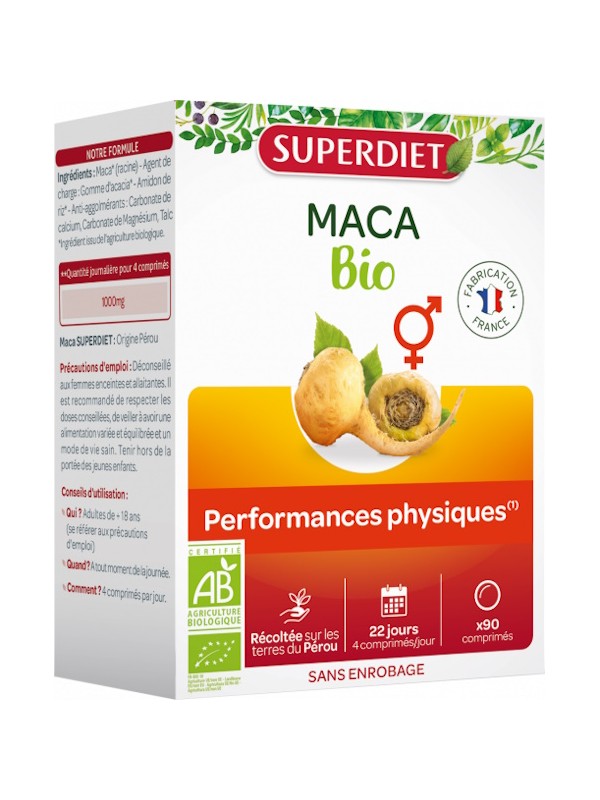 Maca Bio 90 comprimés Super Diet Herboristerie de Paris