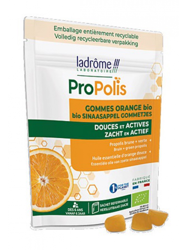 Gommes Propolis et Orange 45g Ladrome Herboristerie de Paris gommes à sucer