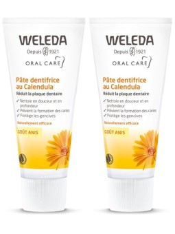 Duo Pâte dentifrice au Calendula goût anis 75ml x2 Weleda Herboristerie de Paris