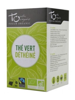 Thé vert BIO déthéiné 20 sachets 30g Touch Organic Herboristerie de Paris