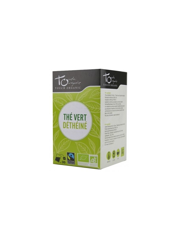 Thé vert BIO déthéiné 20 sachets 30g Touch Organic Herboristerie de Paris