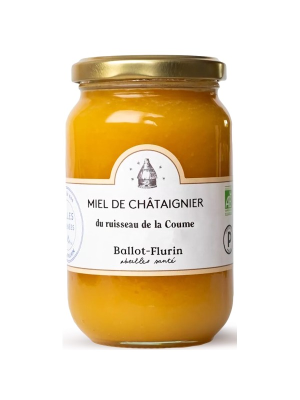 Miel de Châtaignier 480g Ballot Flurin Herboristerie de Paris saveur boisée prononcée, avec une note fleurie