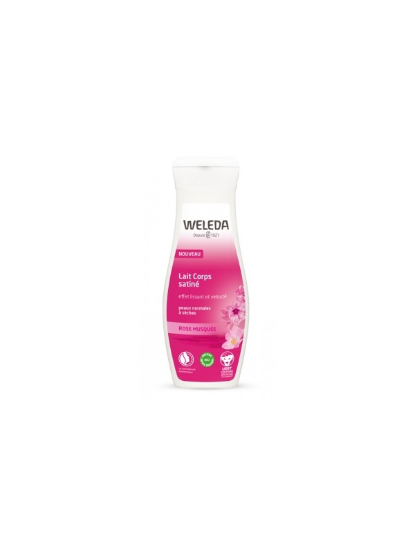 Lait Corps satiné à la Rose musquée peaux normales à sèches 200ml Weleda Herboristerie de Paris