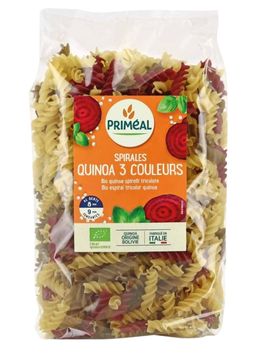 Spirales 3 couleurs au quinoa 500g Primeal Herboristerie de Paris
