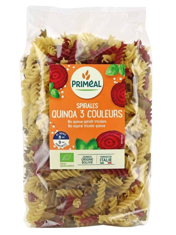 Spirales 3 couleurs au quinoa 500g Primeal Herboristerie de Paris