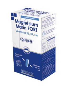 Magnésium Marin Fort, B6, B9, Fer 15 comprimés bi couche Nutrigee Herboristerie de Paris