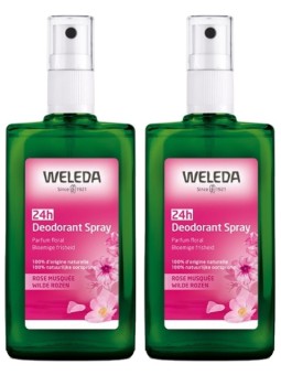 Duo Déodorant spray Rose de Damas 2X100ml Weleda Herboristerie de Paris