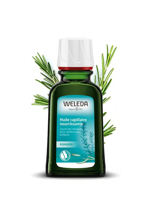Huile capillaire nourrissante au Romarin cheveux secs et abîmés 50ml Weleda Herboristerie de Paris