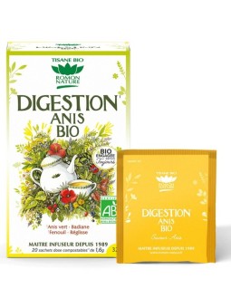 Tisane Digestion Anis 20 sachets 32g Romon Nature Herboristerie de Paris anis fenouil réglisse