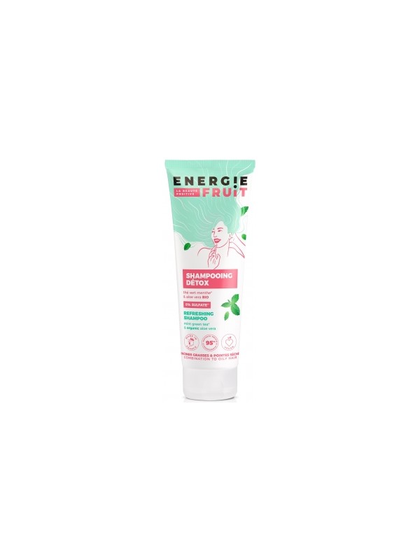 Shampoing Détox Racines grasses pointes sèches Thé Vert Menthe et Aloe Vera Bio 250ml Energie Fruit Herboristerie de Paris