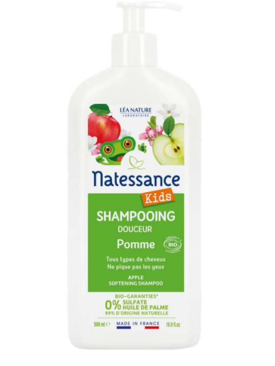 Shampoing Kids Pomme ne pique pas les yeux 500ml Natessance Herboristerie de Paris