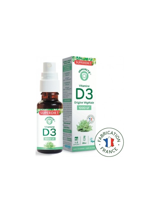 Vitamine D3 1000UI 20ml Super Diet Herboristerie de Paris