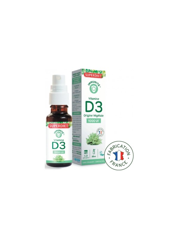 Vitamine D3 1000UI 20ml Super Diet Herboristerie de Paris