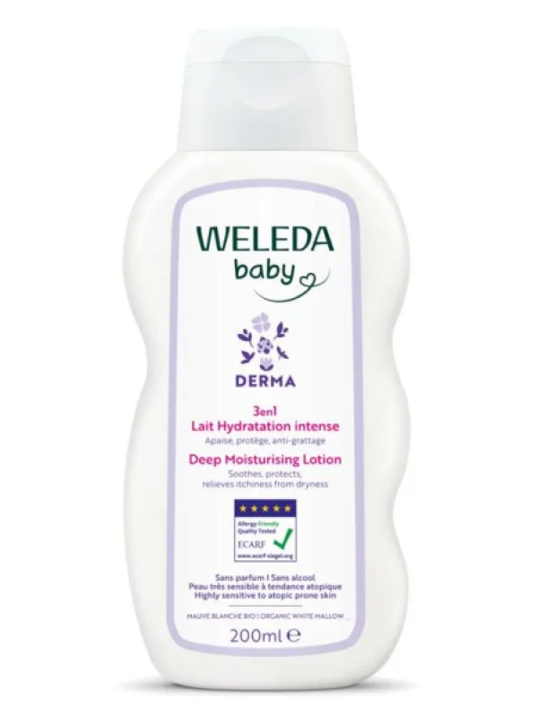Lait corporel bébé sans parfum 200ml Weleda Herboristerie de Paris