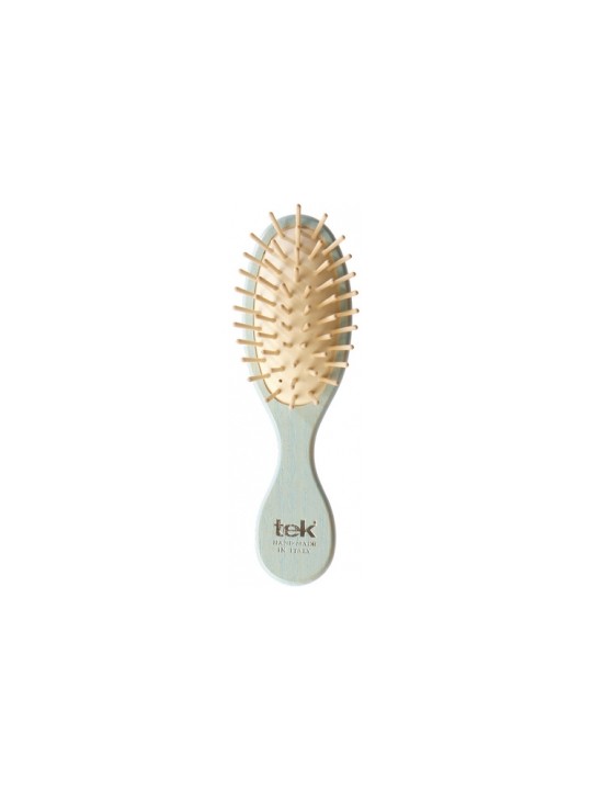 Mini Brosse ovale en Frêne Bleue Tek Herboristerie de Paris