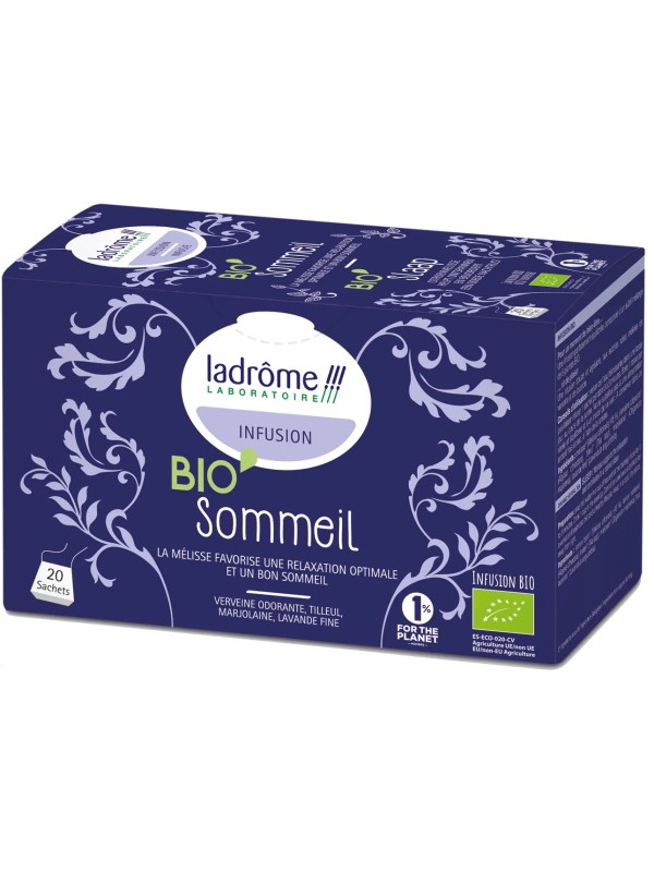 Infusion bio sommeil 20 sachets de 1.5g Ladrome Herboristerie de Paris sommeil et relaxation