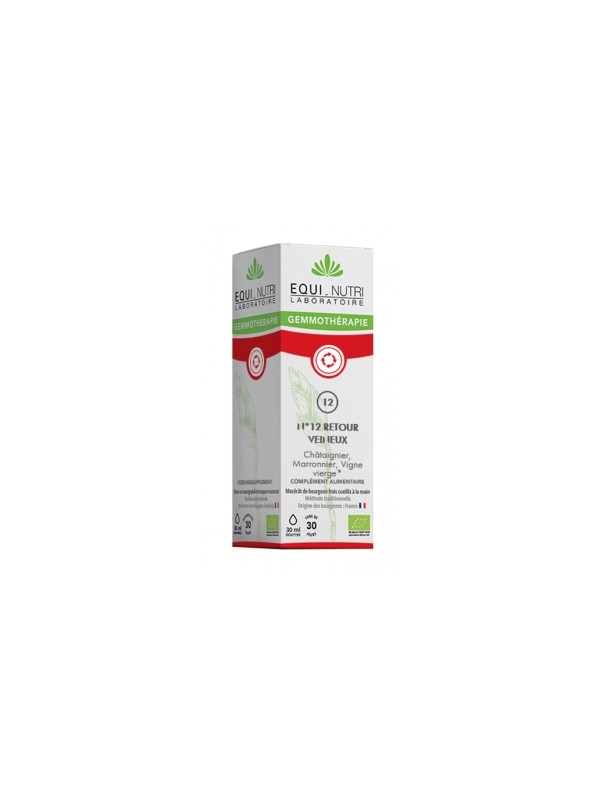Retour Veineux n°12 Bio Flacon compte gouttes 30ml Equi - Nutri Herboristerie de Paris