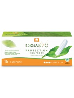 Tampons Super Plus sans applicateur Boîte de 16 Organyc Herboristerie de Paris