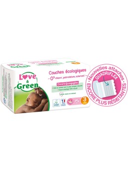 Couches Hypoallergéniques T3 (4/9 kg) x52 Pack Jumbo Love and Green Herboristerie de Paris