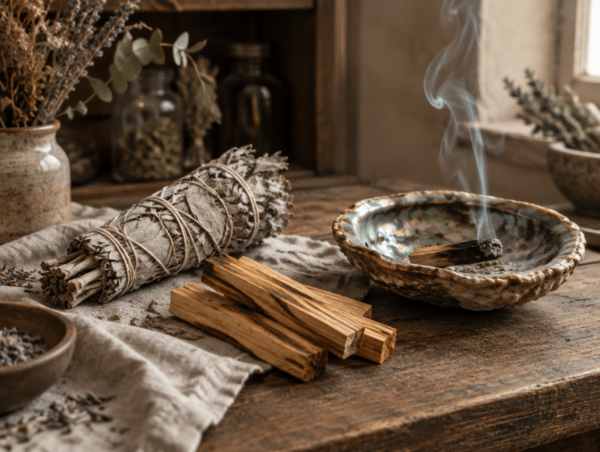 Encens, sauge blanche, palo santo - Herboristerie de Paris