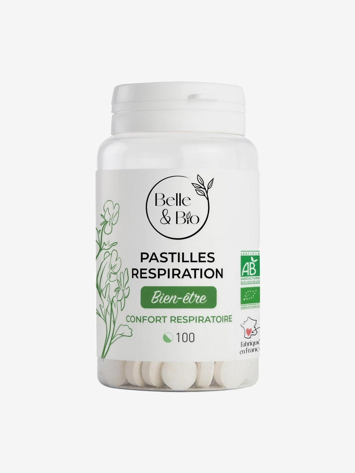 100 Pastilles Respiration aux Huiles essentielles Belle et Bio - Herboristerie de Paris