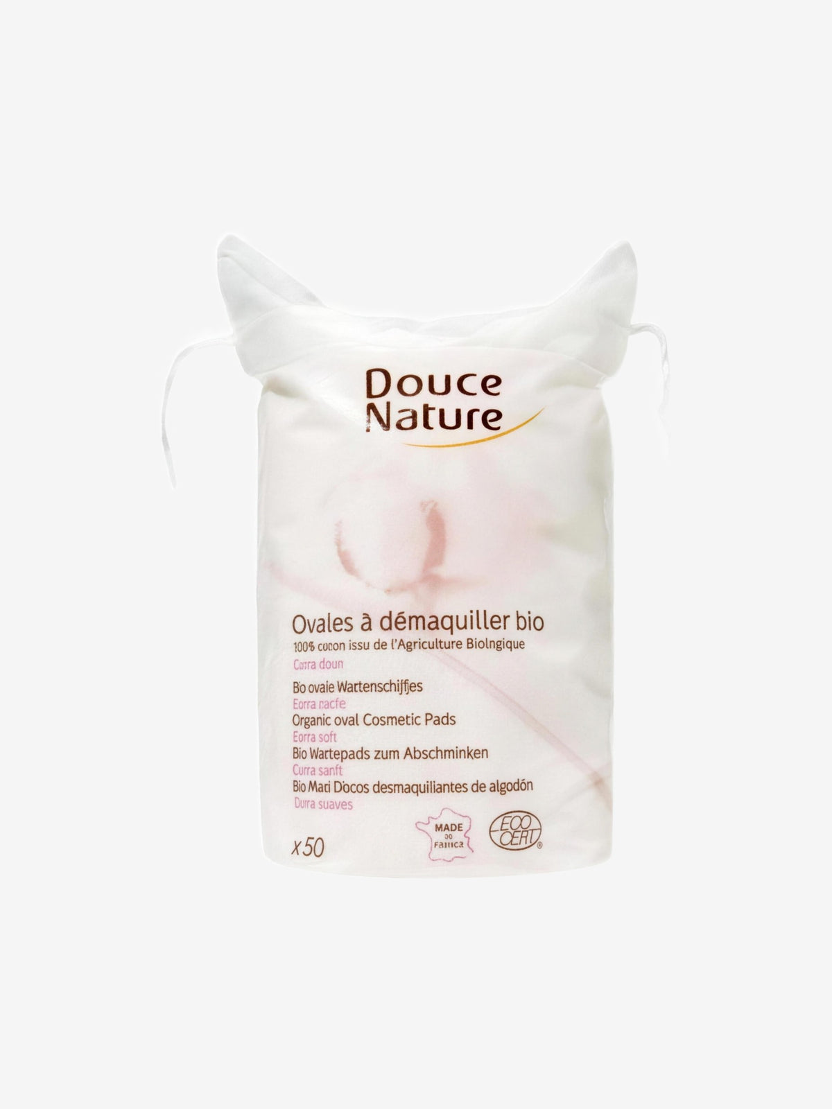 50 Ovales à démaquiller coton bio 50g Douce Nature - Herboristerie de Paris