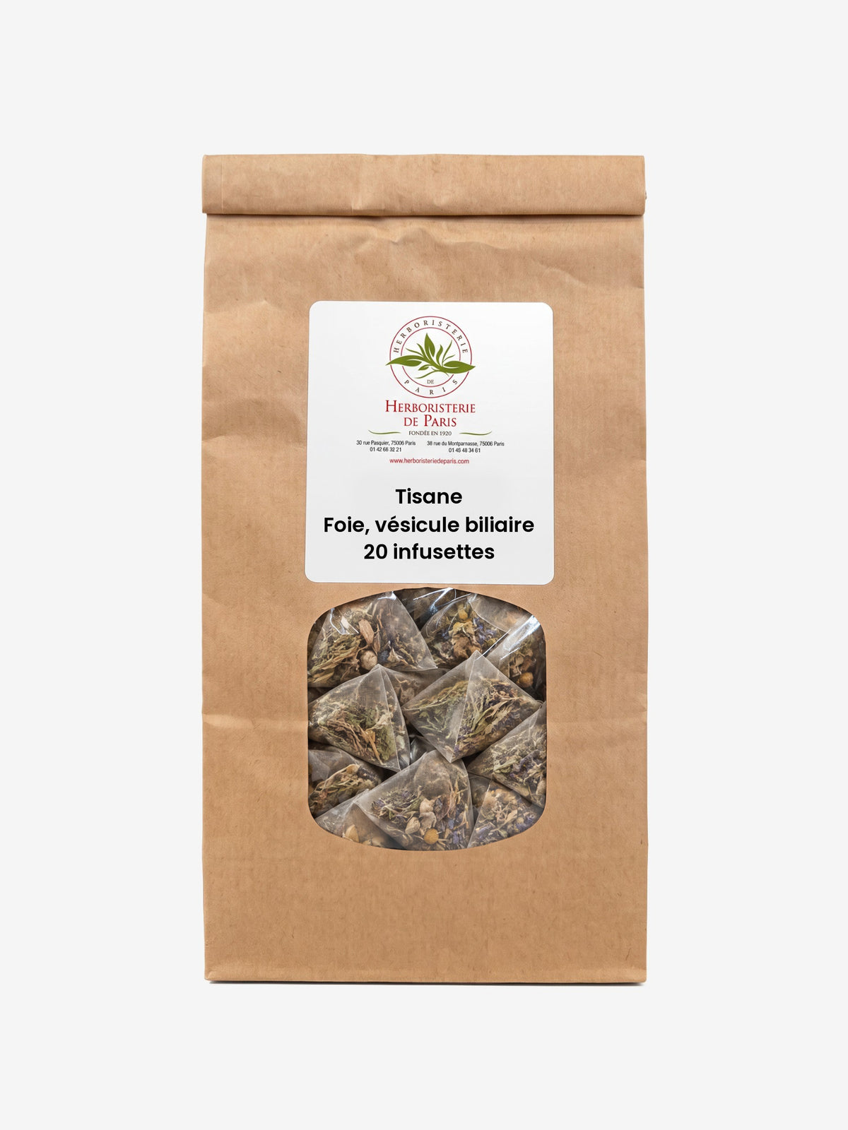 Tisane Foie Vésicule Biliaire 20 infusettes concentrées de 2gr Herboristerie de Paris - Herboristerie de Paris