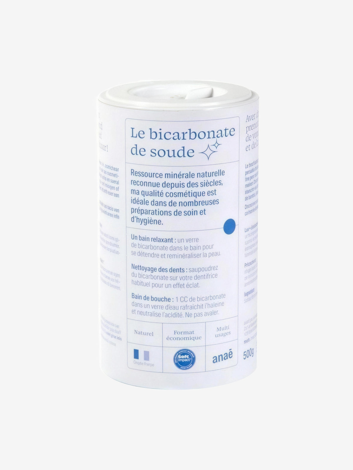 Bicarbonate de soude cosmétiques 500g Anaé - Herboristerie de Paris