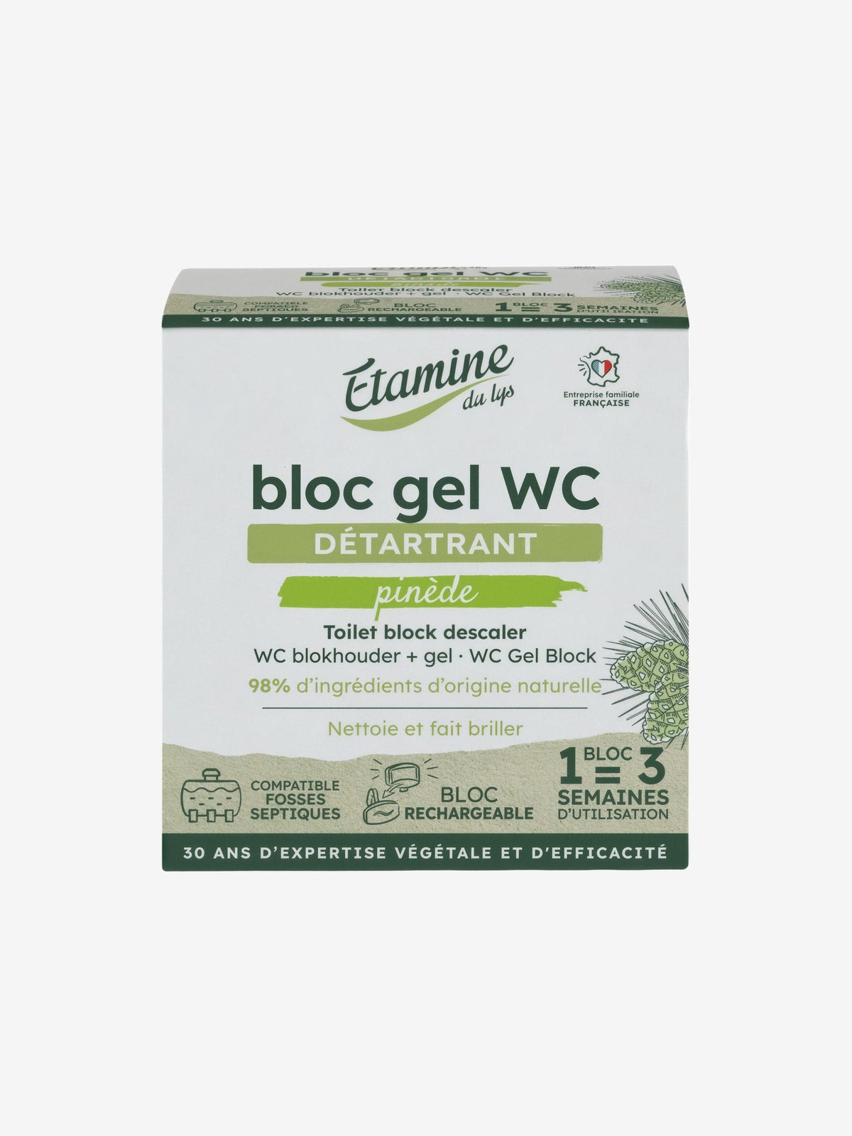 Bloc gel WC au Pin et à l'Eucalyptus 50ml 0.050 ml Etamine du Lys - Herboristerie de Paris