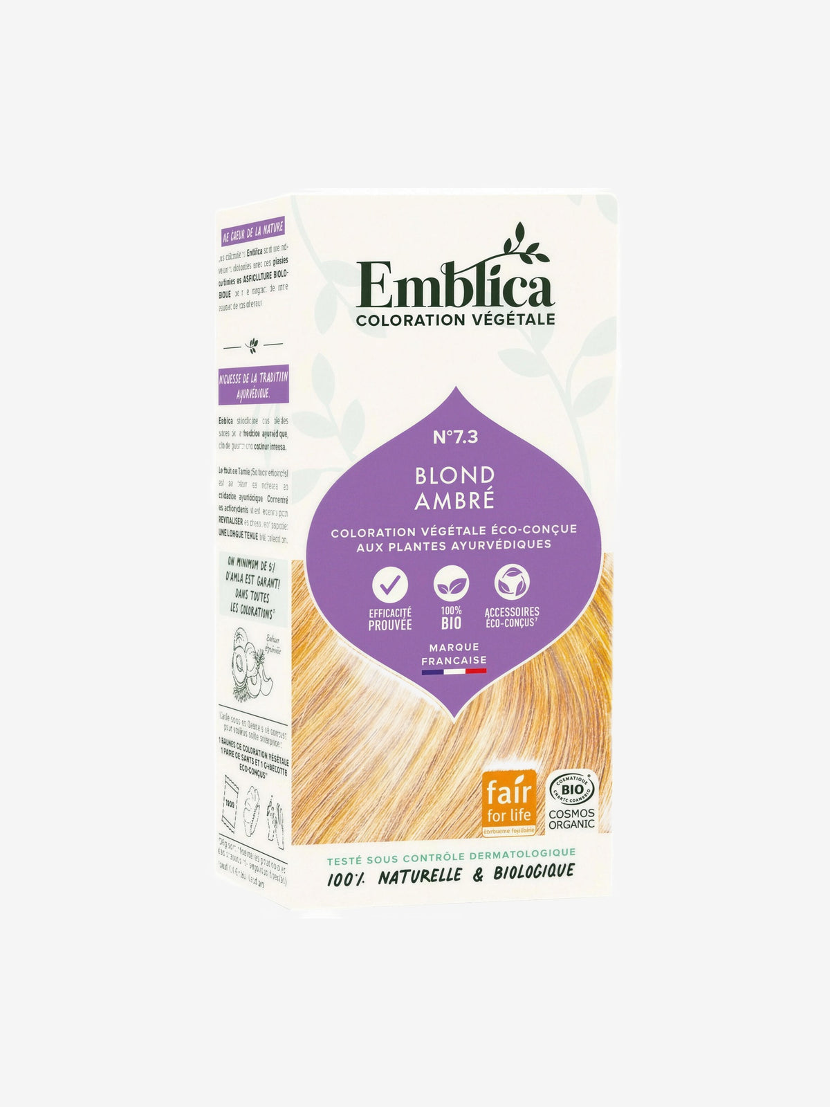 Coloration végétale Blond ambré 7.3 Emblica - Herboristerie de Paris