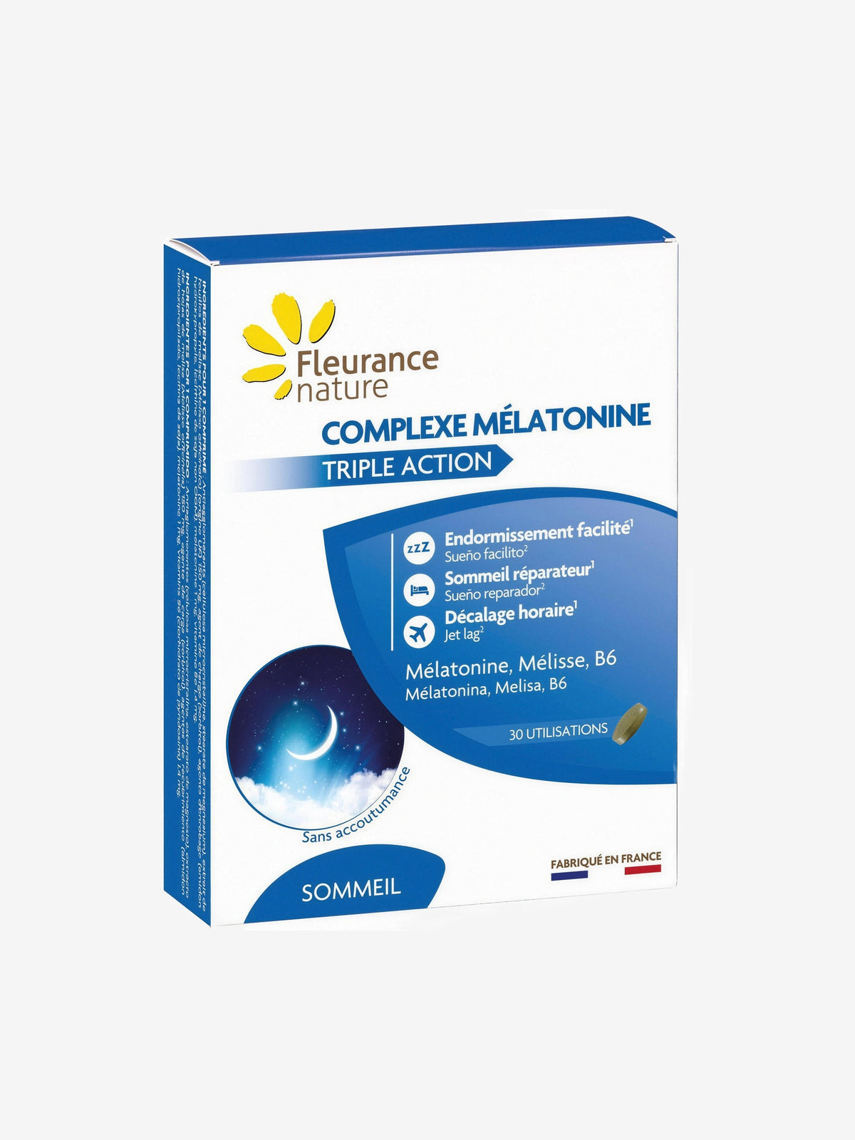 Complexe mélatonine 30 comprimés Fleurance Nature - Herboristerie de Paris