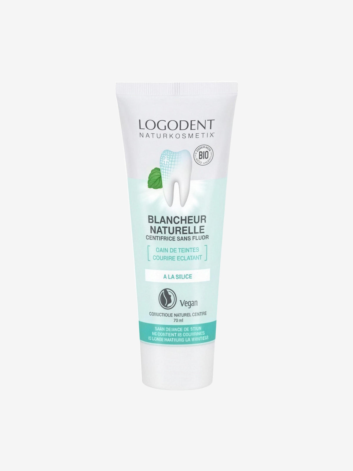 Dentifrice Blancheur naturelle Menthe et Silice 75ml Logona - Herboristerie de Paris