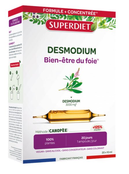 Desmodium 20 ampoules de 10ml Super Diet - Herboristerie de Paris
