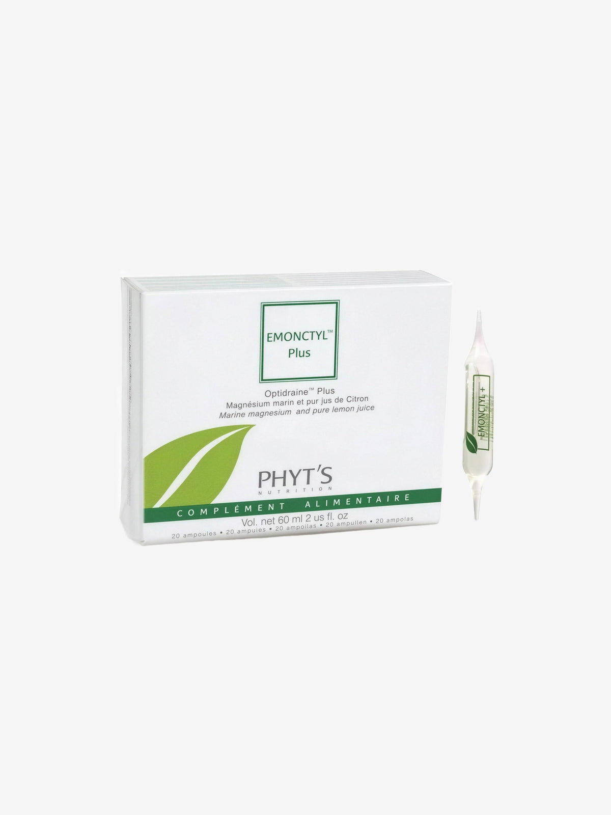 Emonctyl + Drainage intestinal et lymphatique 20 ampoules de 3ml soit 60ml Phyts - Herboristerie de Paris