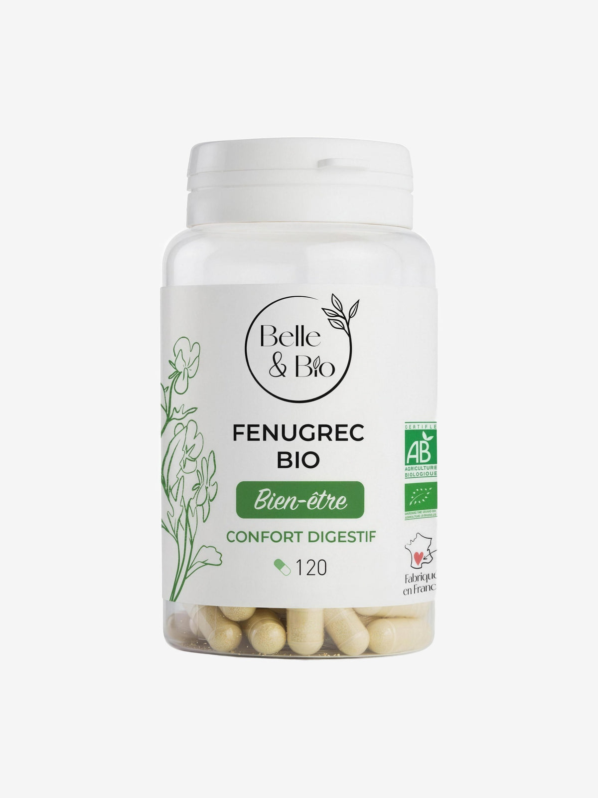 Fenugrec bio 120 gélules Belle et Bio - Herboristerie de Paris