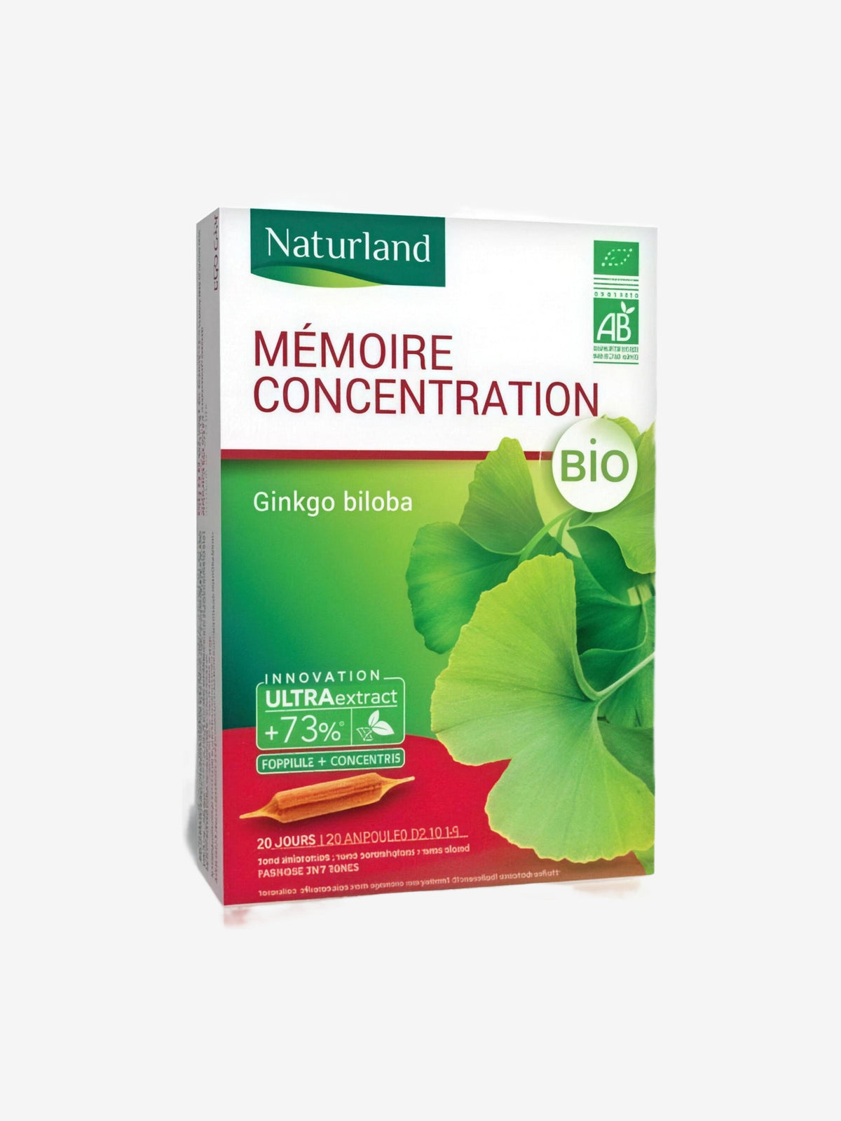 Ginkgo Biloba Bio 20 ampoules de 10ml Naturland - Herboristerie de Paris