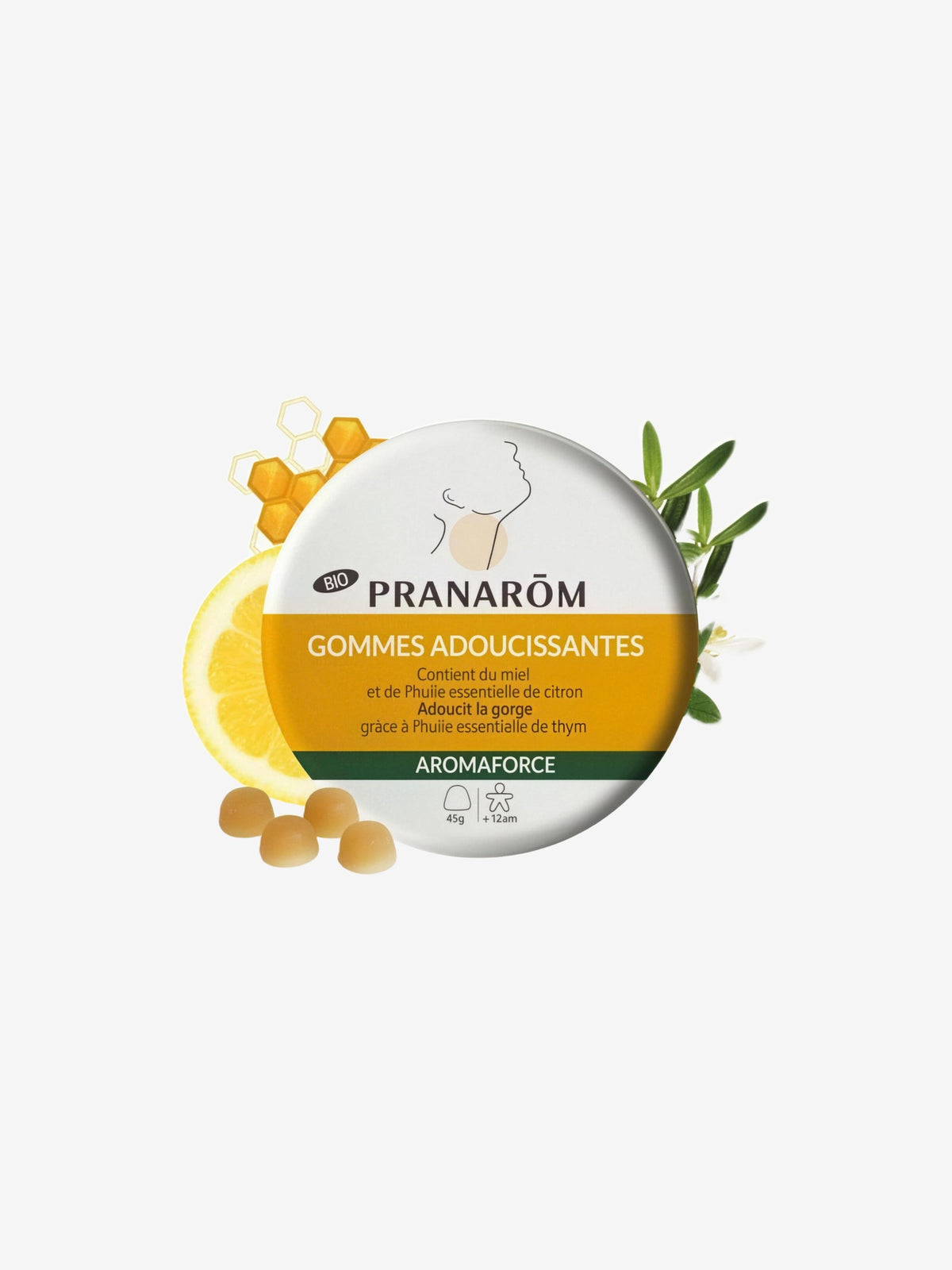 Gommes adoucissantes miel citron thym 45gr Pranarôm - Herboristerie de Paris