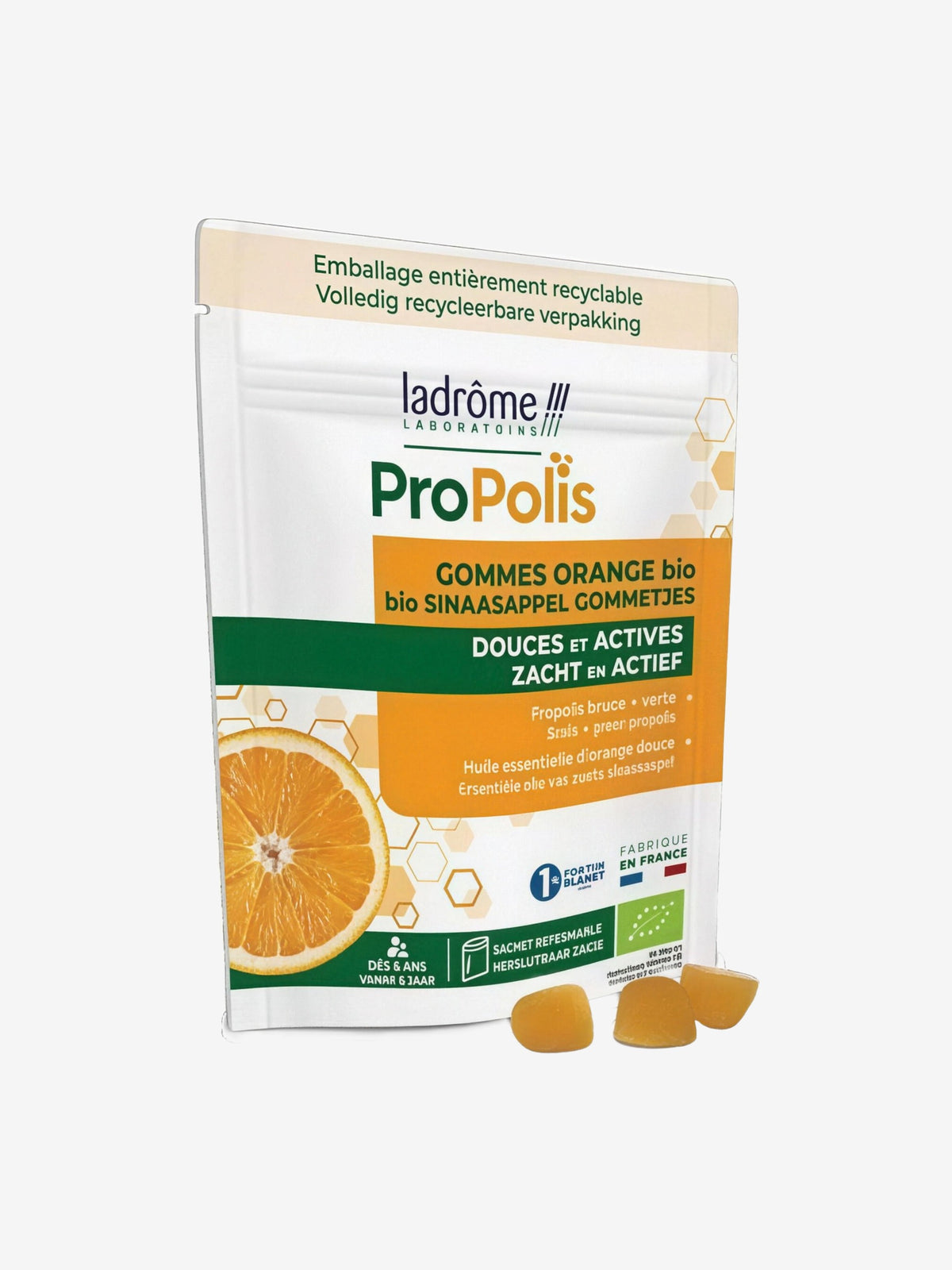 Gommes Propolis et Orange 45g Ladrome - Herboristerie de Paris