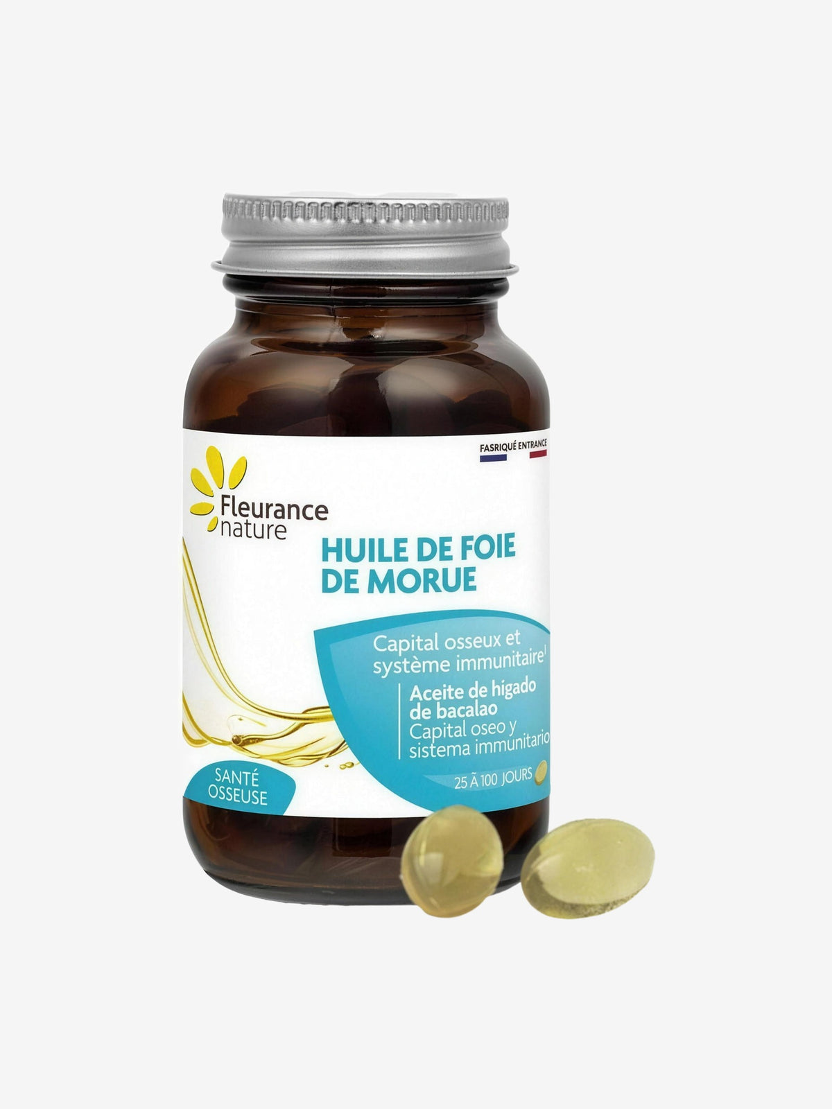 Huile de foie de morue 50 capsules Fleurance Nature - Herboristerie de Paris