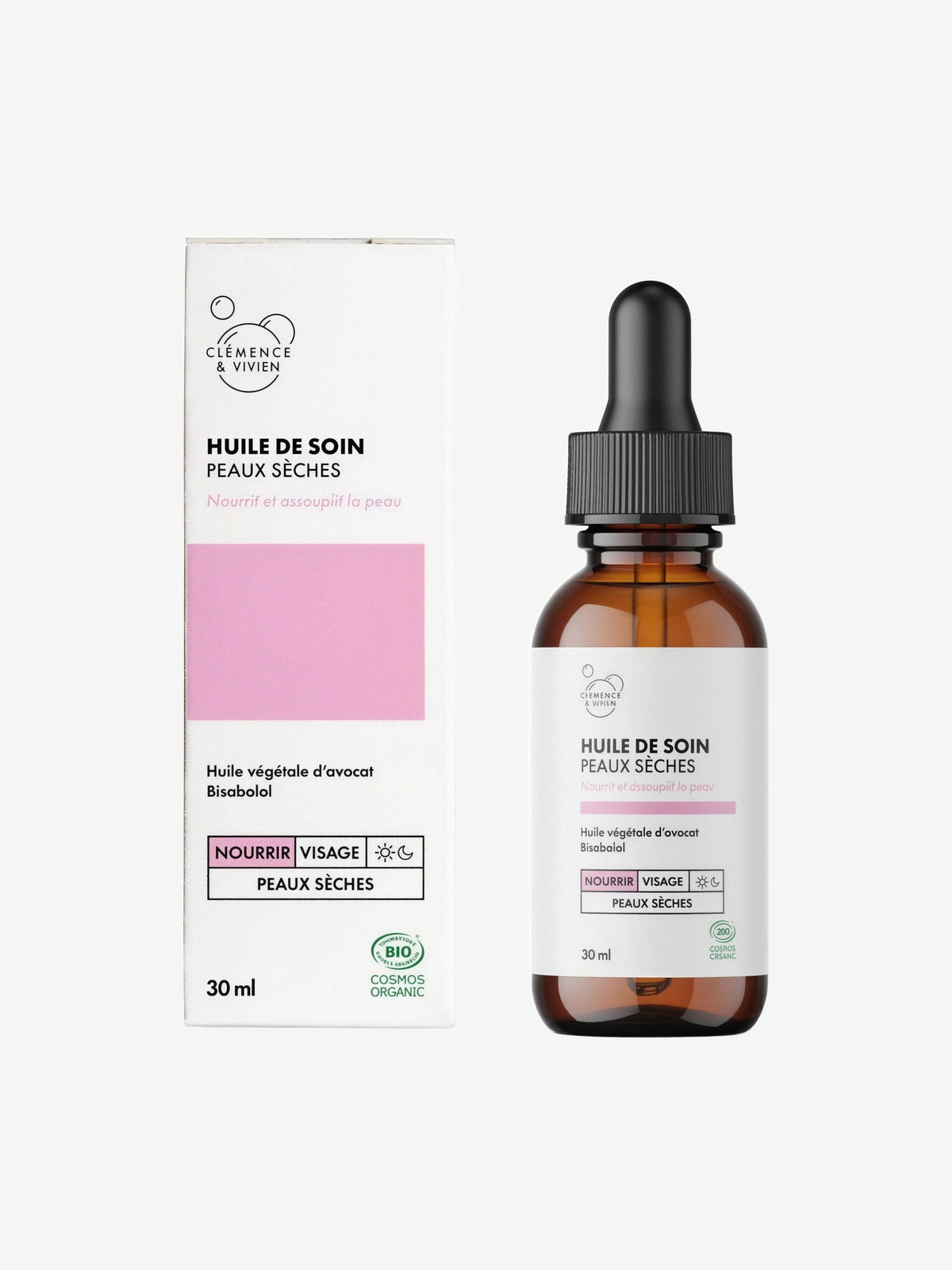 Huile de soin peaux sèches 30ml Clemence & Vivien - Herboristerie de Paris